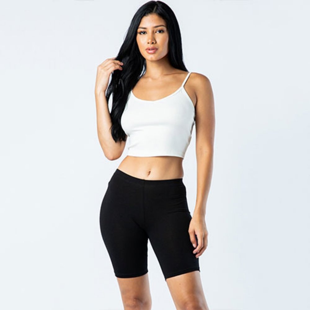 Solid Activewear Biker Shorts